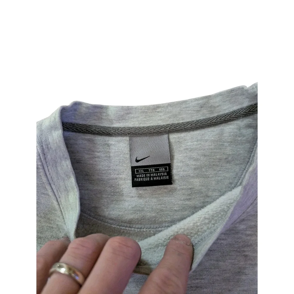 Vintage Nike Sweater Embroidered Logo Sweatshirt Size XXL Grey Jumper Crewneck
